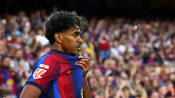 Lamine Yamal, en el partido ante el Getafe en LaLiga Lamine Yamal, en el partido ante el Getafe en LaLiga