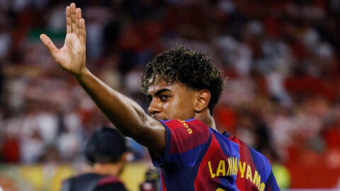 Lamine Yamal, en un partido del Barcelona