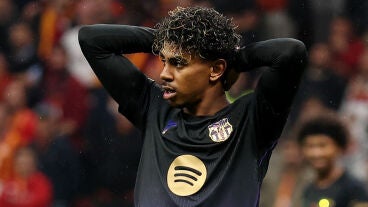 Lamine Yamal, en el partido ante el Galatasaray
