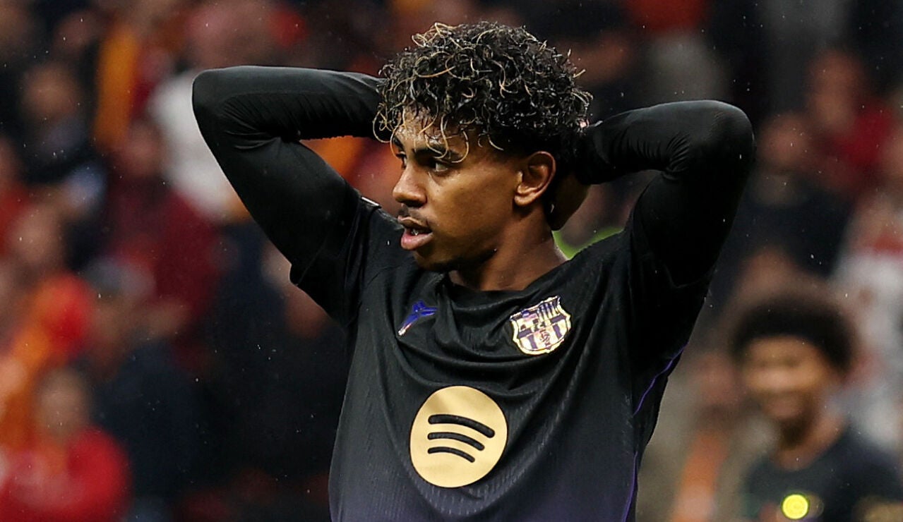 Lamine Yamal, en el partido ante el Galatasaray