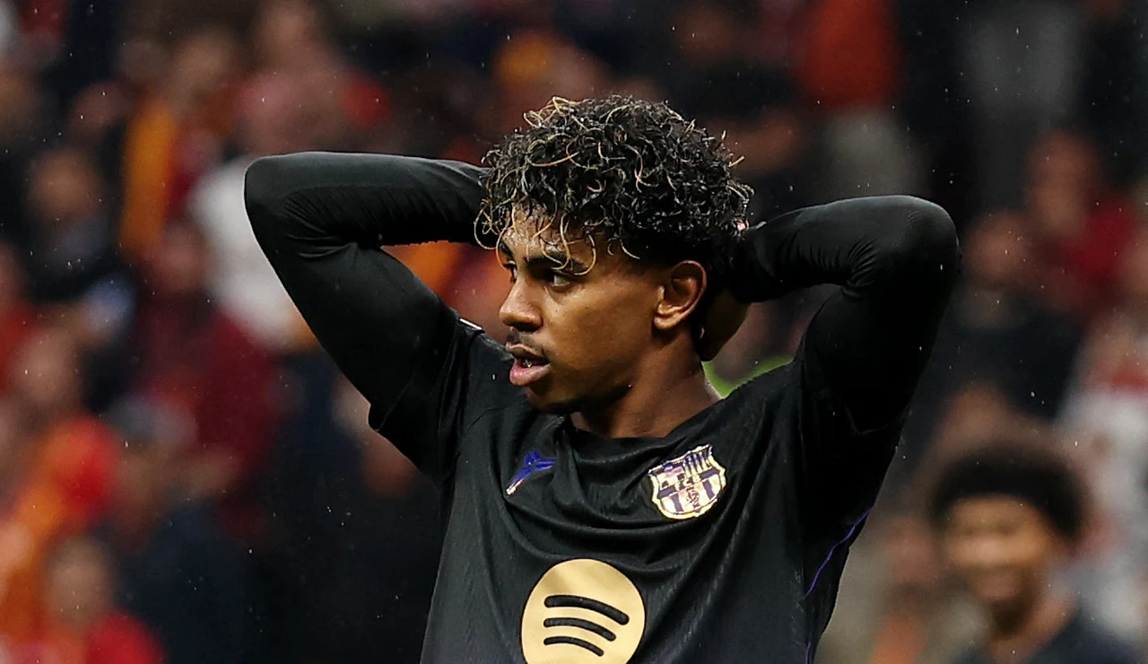 Lamine Yamal, en el partido ante el Galatasaray