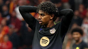 Lamine Yamal, en el partido ante el Galatasaray