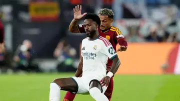 Vinícius en el partido de Champions en Roma Vinícius en el partido de Champions en Roma