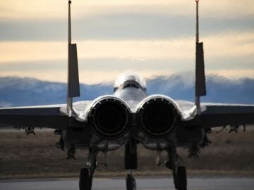 Un caza F15 Strike Eagle de la Fuerza A&eacute;rea de Estados Unidos