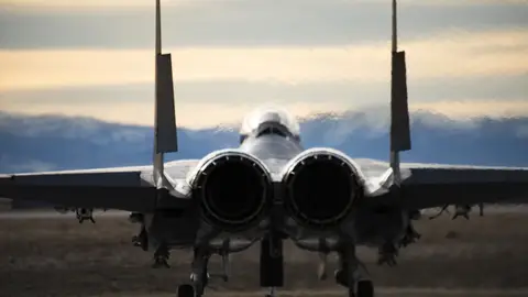 Un caza F15 Strike Eagle de la Fuerza Aérea de Estados Unidos Un caza F15 Strike Eagle de la Fuerza Aérea de Estados Unidos