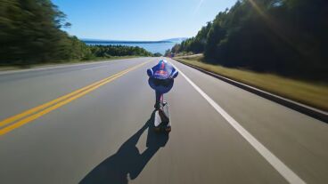 Diego Poncelet, en su bajada de r&eacute;cord en Charlevoix (Quebec)