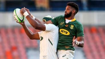 Hyron Andrews, en un partido con los Junior de los Springboks