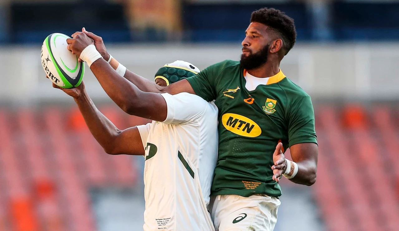 Hyron Andrews, en un partido con los Junior de los Springboks