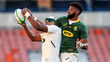 Hyron Andrews, en un partido con los Junior de los Springboks Hyron Andrews, en un partido con los Junior de los Springboks