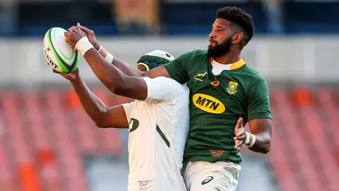 Hyron Andrews, en un partido con los Junior de los Springboks Hyron Andrews, en un partido con los Junior de los Springboks