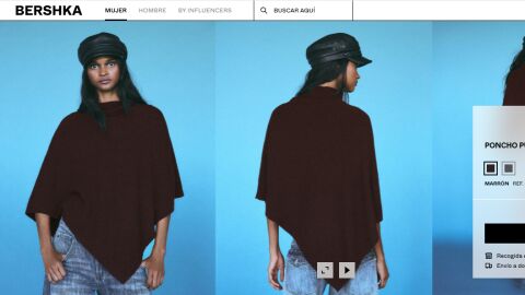 Poncho de punto y cuello alto
