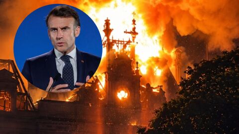 Imagen Macron y del ayuntamiento de Limoges
