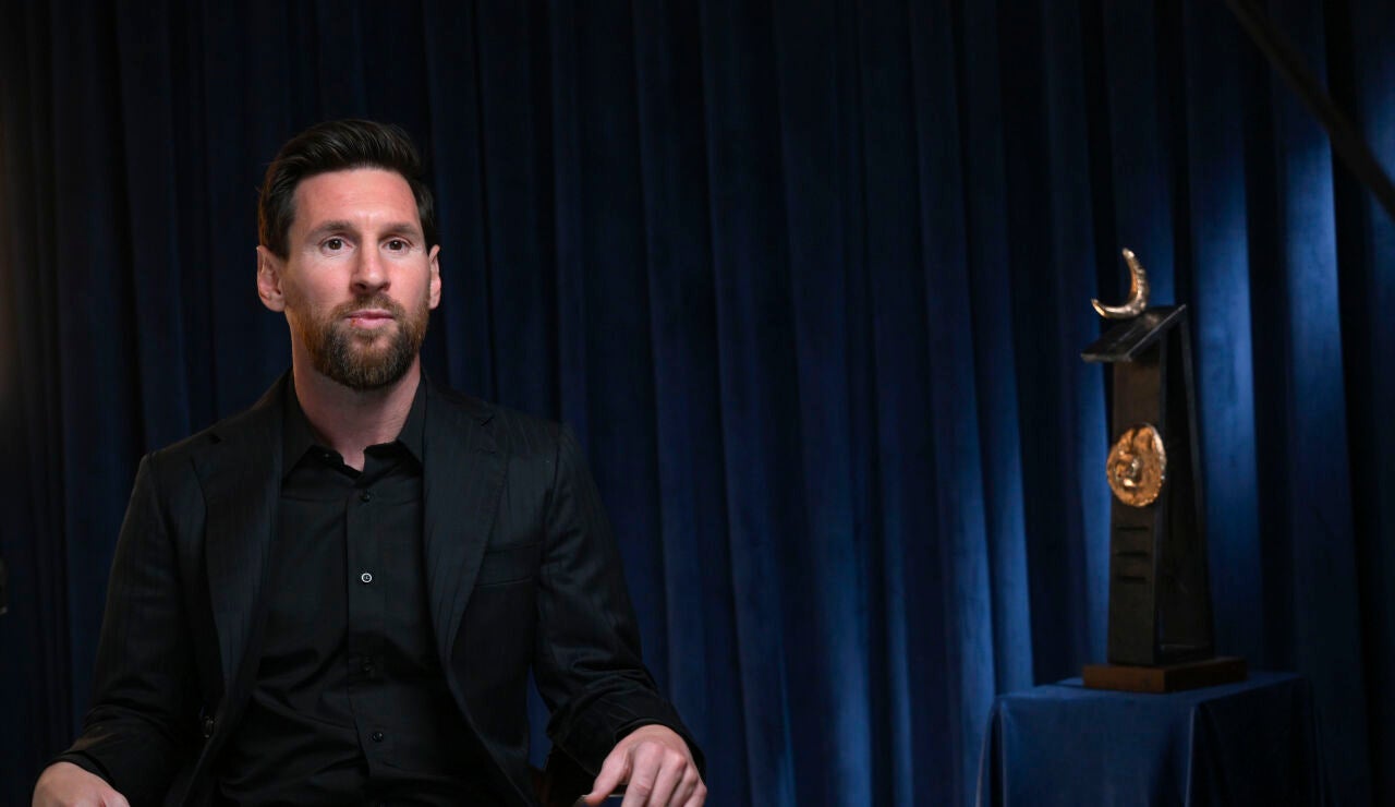Leo Messi, durante una entrevista con la Agencia EFE este jueves en el Hotel de la Reconquista de Oviedo