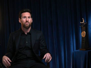Leo Messi, durante una entrevista con la Agencia EFE este jueves en el Hotel de la Reconquista de Oviedo