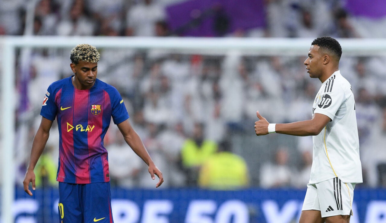 Lamine Yamal y Kylian Mbapp&eacute; en El Cl&aacute;sico 