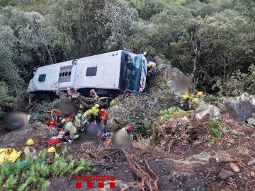 Imagen del accidente del autob&uacute;s en Barcelona