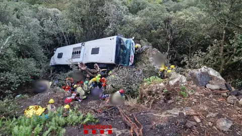 Imagen del accidente del autobús en Barcelona Imagen del accidente del autobús en Barcelona