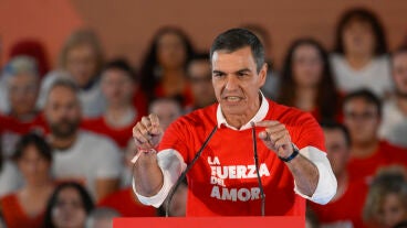 El presidente del Gobierno, Pedro S&aacute;nchez, participa en un acto de precampa&ntilde;a electoral en Gij&oacute;n