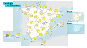 Mapa de previsión para el domingo