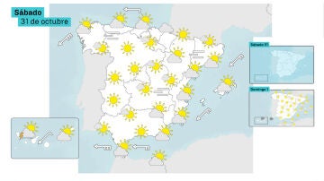 Mapa de previsión para el sábado