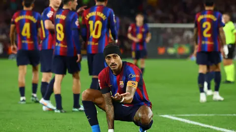 Raphinha celebra uno de sus goles ante el Alavés Raphinha celebra uno de sus goles ante el Alavés
