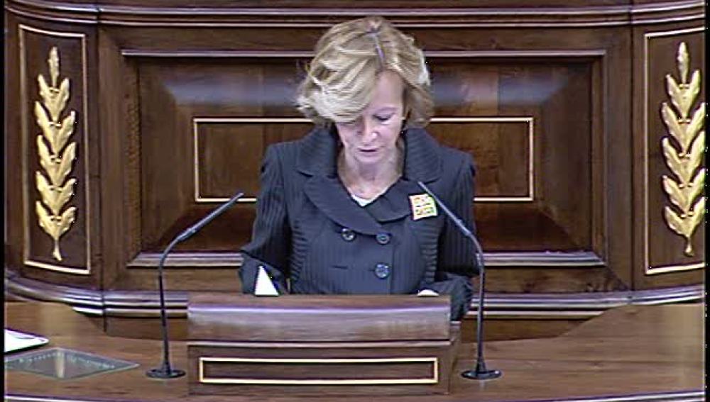 Elena Salgado durante su intervención