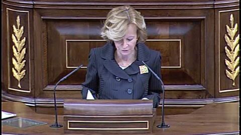 Elena Salgado durante su intervenci&oacute;n