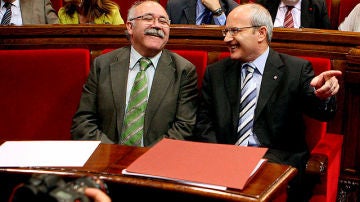 Carod Rovira y José Montilla, en el Parlament