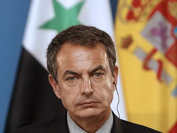 Zapatero, durante su comparecencia Zapatero, durante su comparecencia