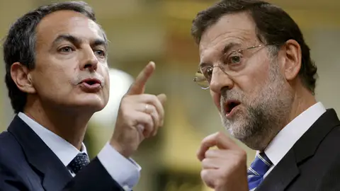 Rajoy y Zapatero durante el debate Rajoy y Zapatero durante el debate