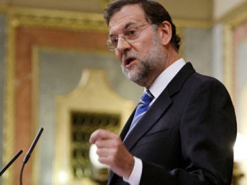 Rajoy durante su intervención en el Debate