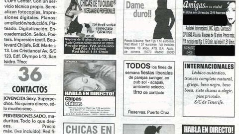 Anuncios de prostituci&oacute;n en la prensa