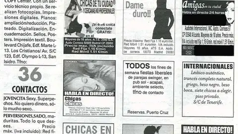 Anuncios de prostitución en la prensa Anuncios de prostitución en la prensa