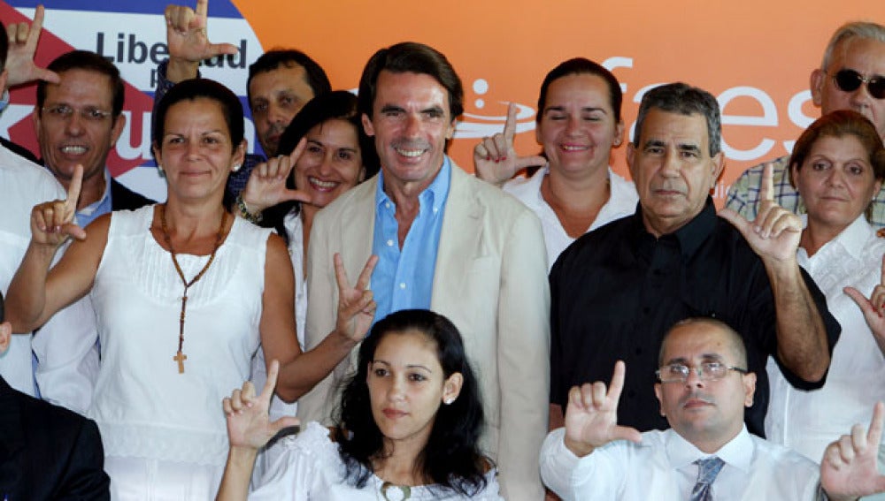Aznar durante el acto en la FAES