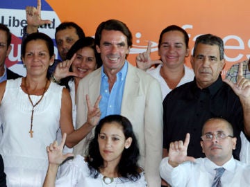 Aznar durante el acto en la FAES