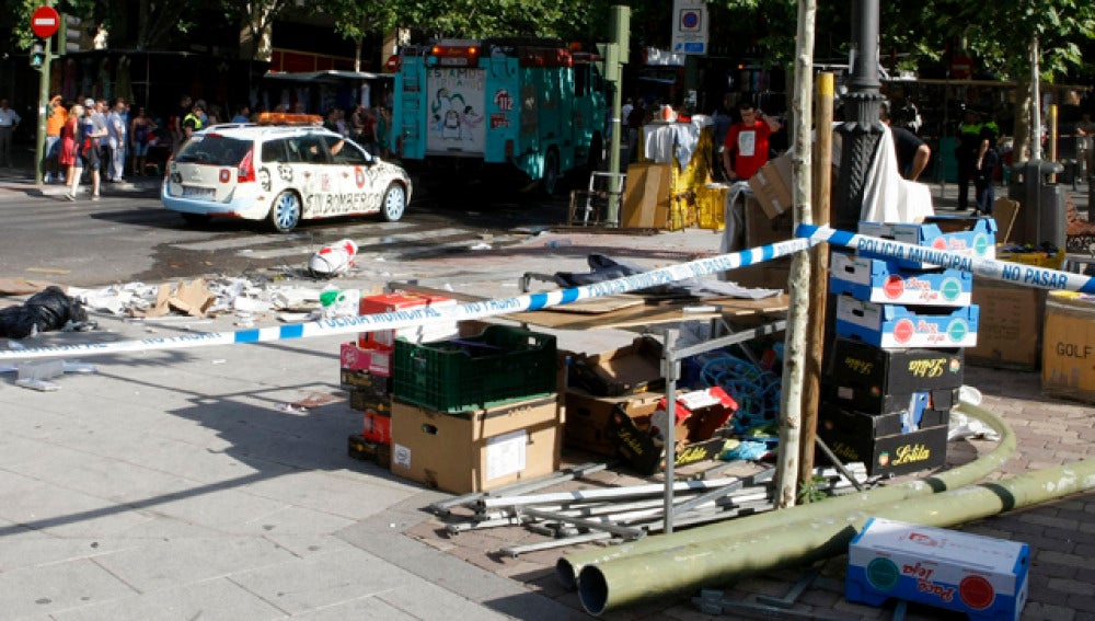 Accidente en el rastro de Madrid