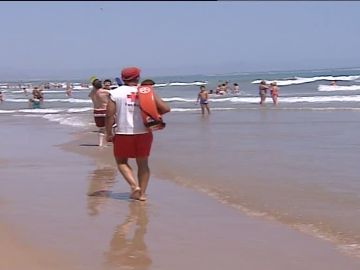 Vigilante en una playa