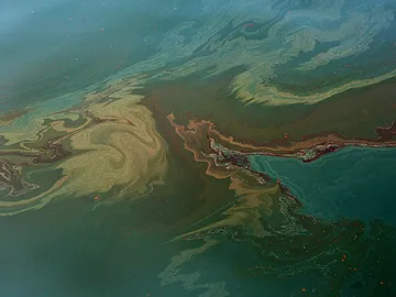 Imagen aérea de la mancha de petróleo en el Golfo de México Imagen aérea de la mancha de petróleo en el Golfo de México