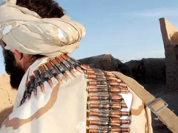 Imagen de archivo de un terrorista de Al Qaeda Imagen de archivo de un terrorista de Al Qaeda