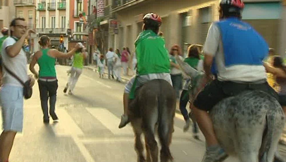 A lomos de un burro para celebrar San Lorenzo