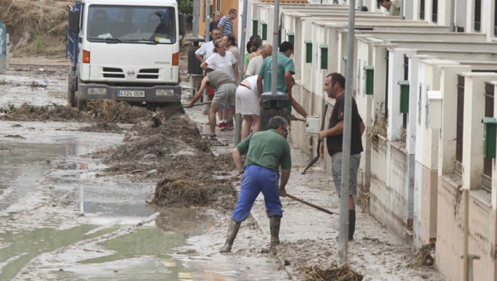 Achicando agua en Córdoba