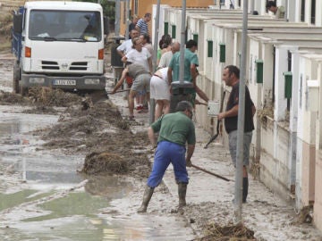 Achicando agua en Córdoba