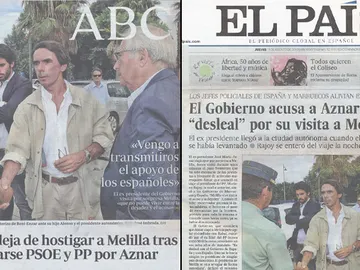 La visita de Aznar a Melilla acapara portadas La visita de Aznar a Melilla acapara portadas