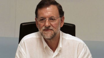 Mariano Rajoy en la sede de Génova