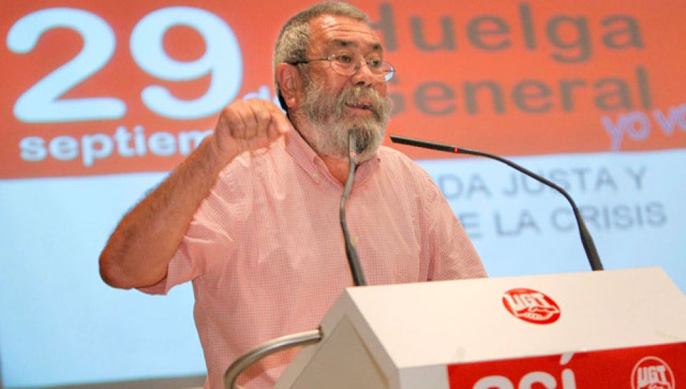 Candido Méndez, dando un discurso