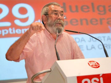 Candido Méndez, dando un discurso