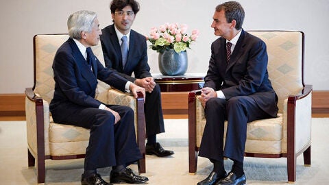 El presidente con el emperador Akihito