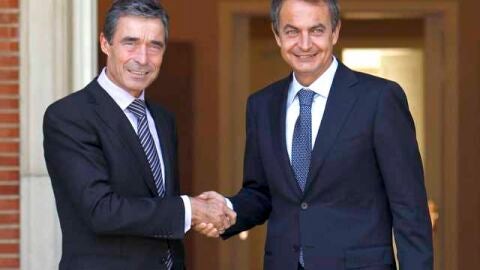 Zapatero y Rasmussen en Moncloa