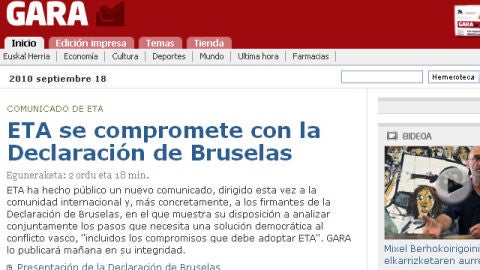 ETA se compromete con Bruselas