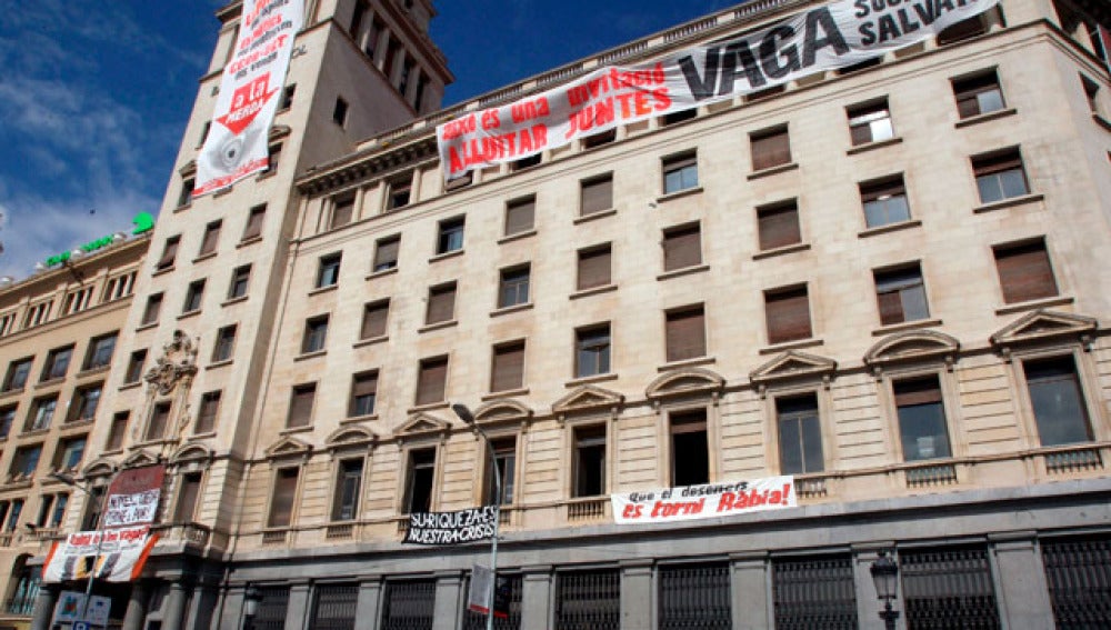 Okupas en el Banco de Crédito de Barcelona